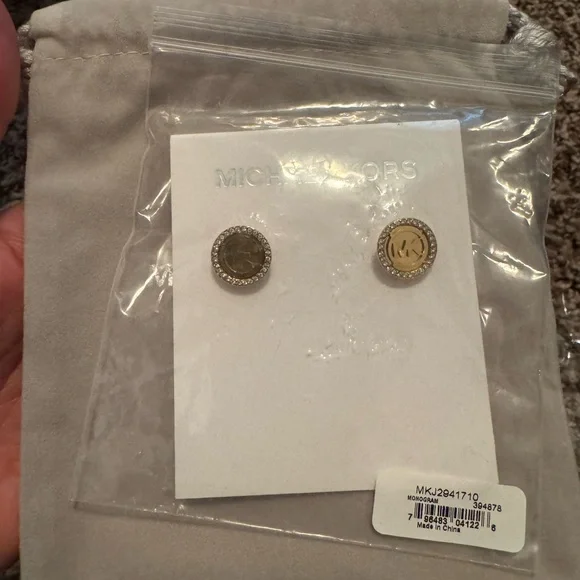 Michael Kors Gold Stud Earrings - Picture 2 of 2